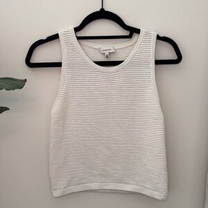 Babaton Cream Ribbed Tank Top